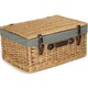 image 3 of 51cm Buff Wicker Picnic Basket with Lining Grey | Grey | One Size