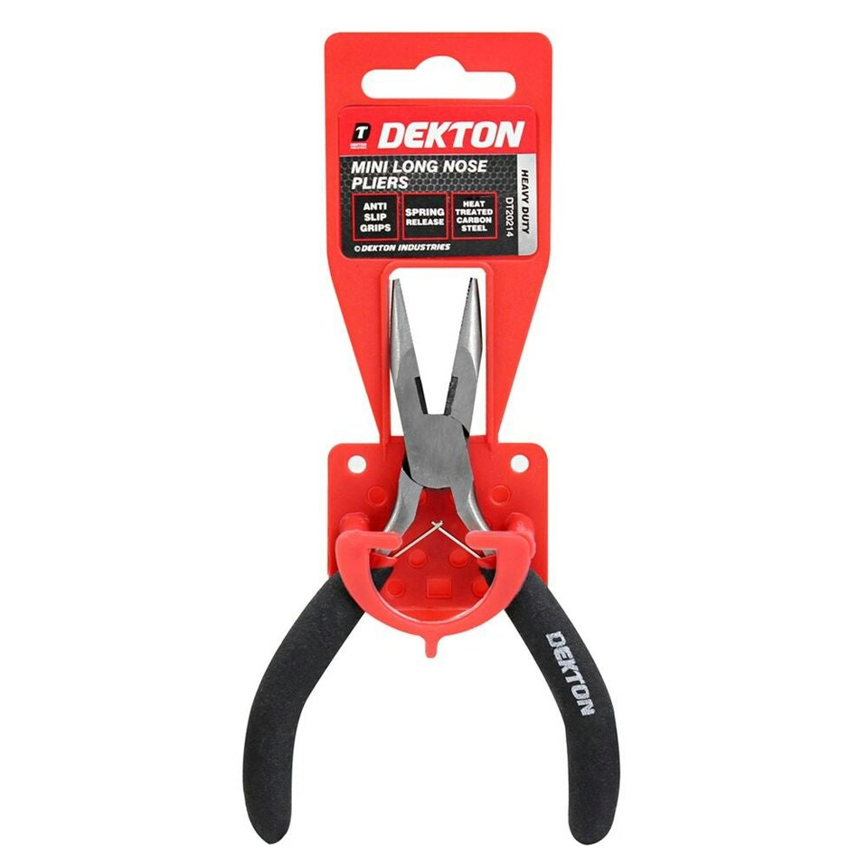 image 1 of Dekton Mini Long Nose Pliers Carbon Steel Anti Slip DIY Tool Workshop Craft