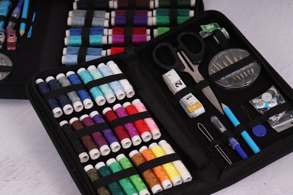 image 1 of Trimits Essentials Sewing Kit - Travel Case, Threads, Needles, Scissors & Accessories, 23.5x13x3.5cm, DIY & Home