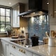 image 2 of Floral And Geometric Embellished Tiles Splash Back | White