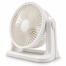 EMtronics 9" Turbo Table Fan with 115° Tilt, 3 Speeds & Quiet Operation - White