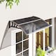 image 2 of Outsunny Door Canopy Awning Outdoor Window Rain Shelter for Door 100 x 75cm | Black | Black | 1