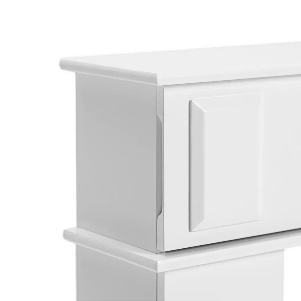 image 1 of Fireplace Storage Cabinet 3-Door Mantelpiece Shelf with 6 Compartments | White | 25 x 117 x 19 | 1