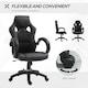 image 6 of Vinsetto Gaming Chair Faux Leather Swivel Computer Racing Gamer Desk Chair for Home Office with Wheels, Black