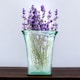 image 4 of Vintage Tall Vase Textured Glass Ribbed Rectangular Flower Holder Display 25cm
