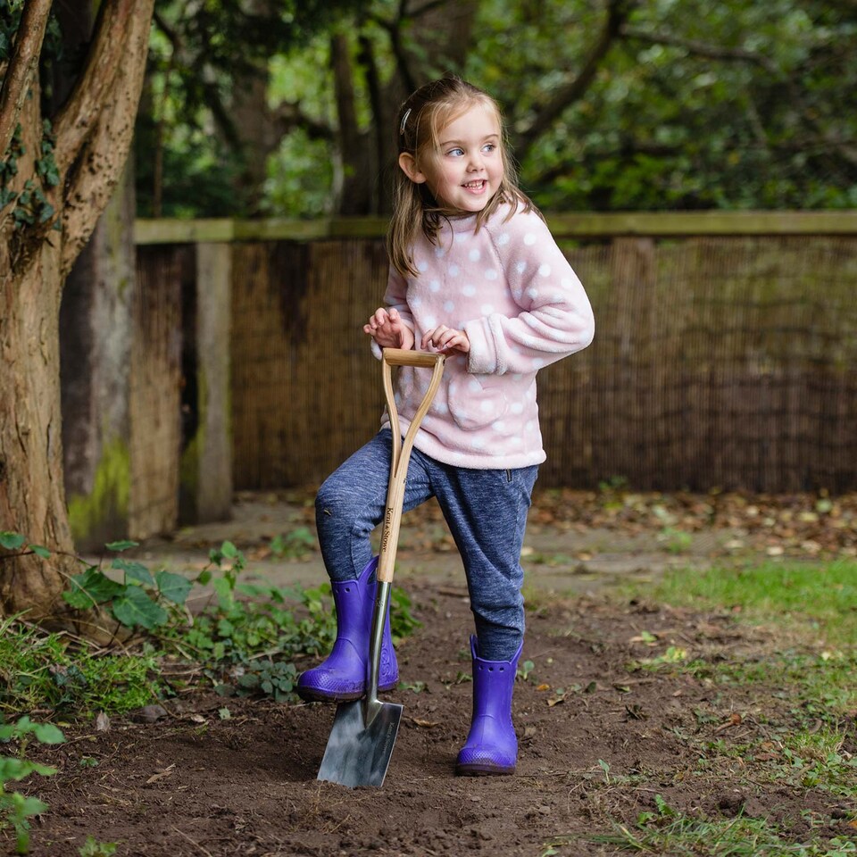 image 1 of Kent & Stowe Kids Spade & Fork Set, 2-Piece Children's Garden Tools, Ash Handles, Stainless Steel