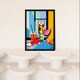 image 2 of Cocktail Party Vibrant Geometric Graphic Home Decor Black Framed Wall Art Print A4