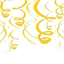 Amscan Swirl Plastic Party Decorations - Yellow - One Size