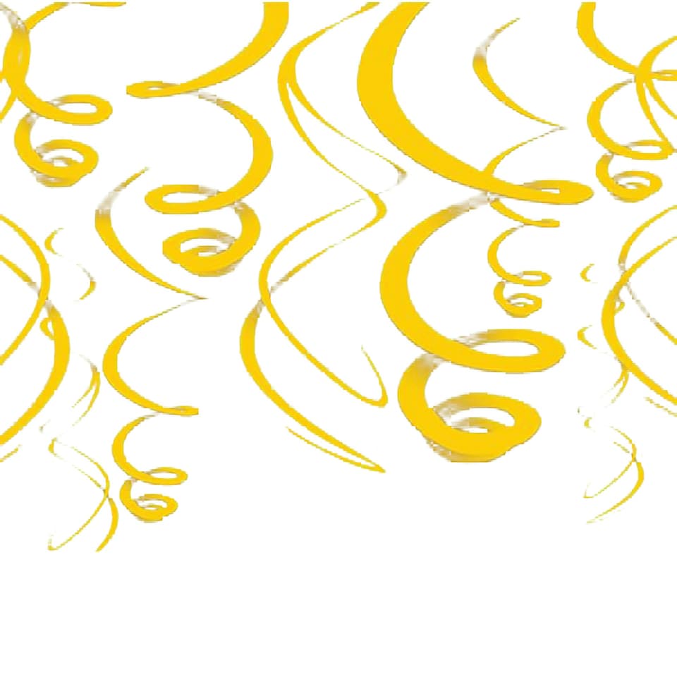 Amscan Swirl Plastic Party Decorations - Yellow - One Size