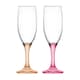 image 5 of LAV Misket Glass Champagne Flutes - 190ml - Coloured Stem - Pack of 12