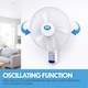image 7 of Premier 18 inches Wall Fan with Remote 3 Speeds Oscillation 7.5hr Timer Adj. Head