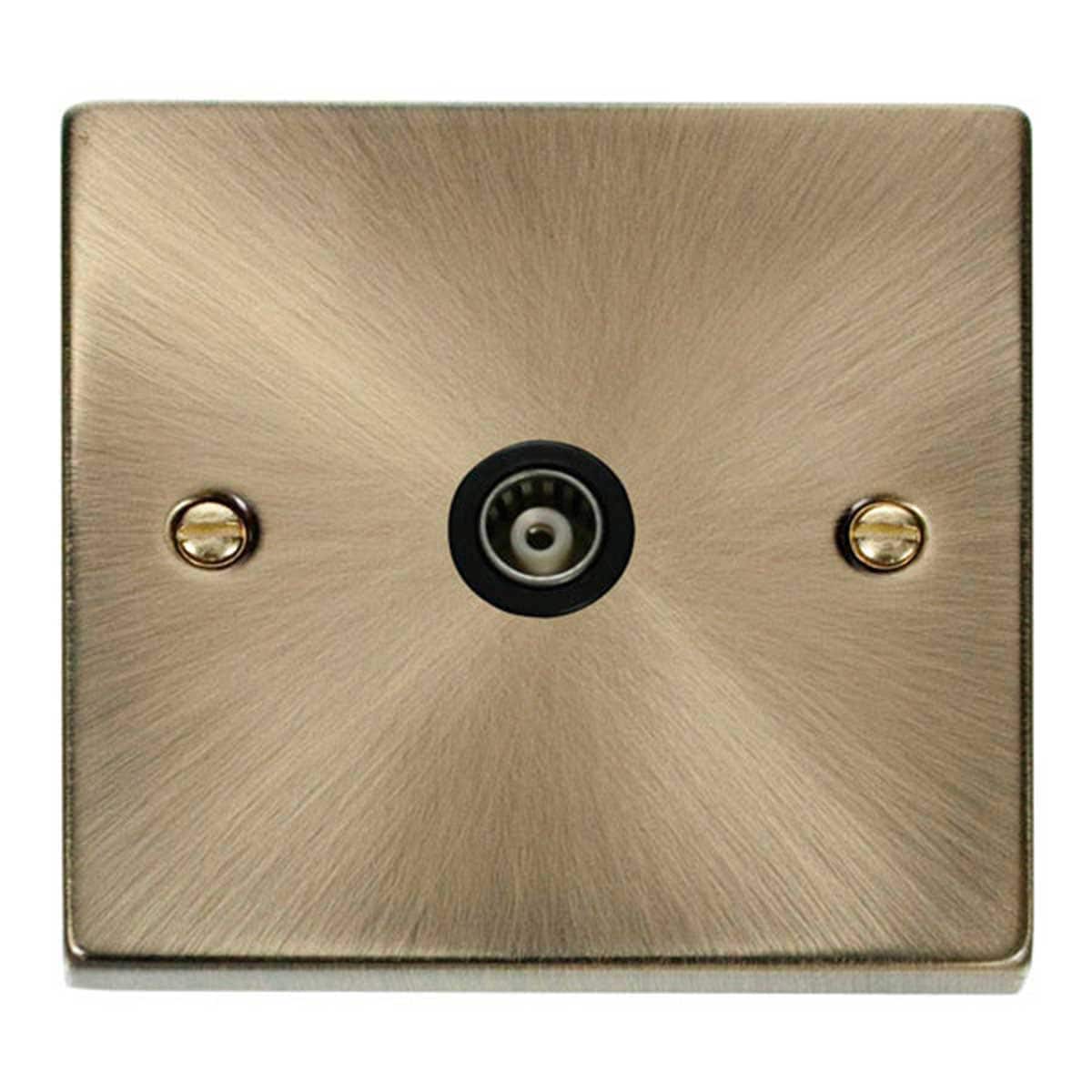 SE HOME Antique Brass Single Isolated Coaxial Socket Brown Antique Brass