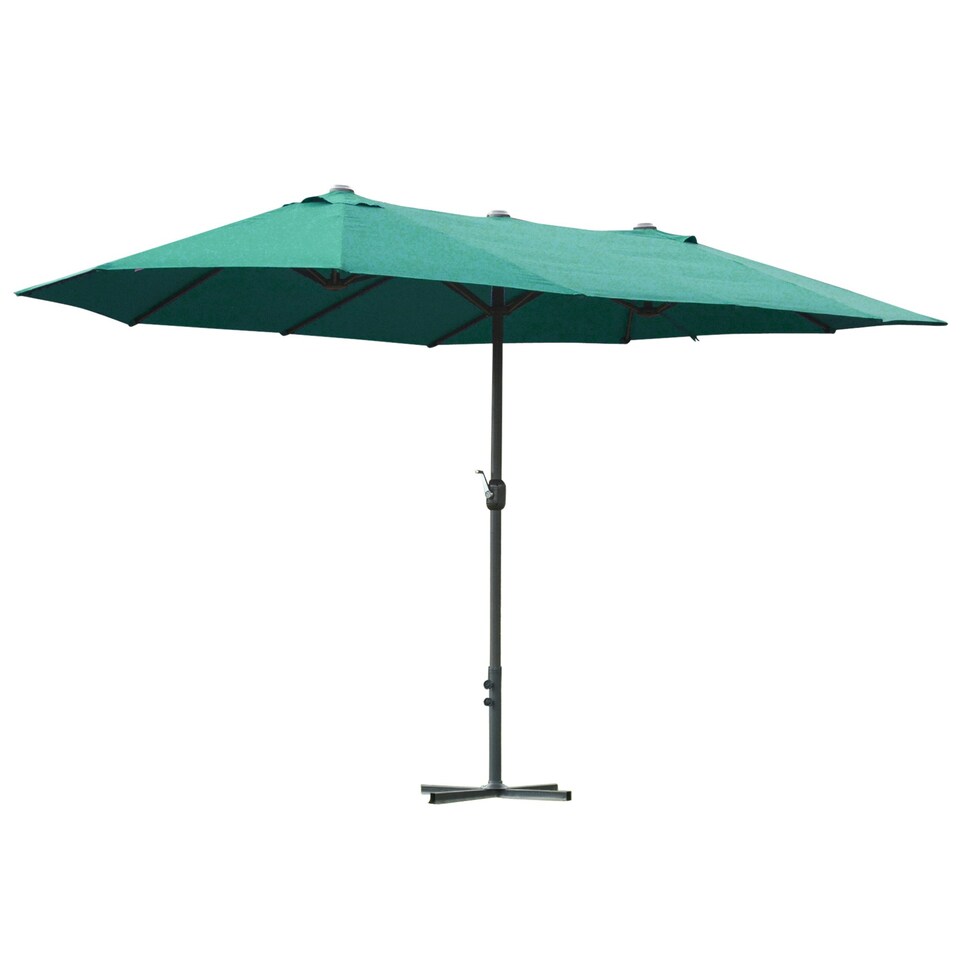 image 1 of Outsunny 4.6M Garden Patio Umbrella Canopy Parasol Sun Shade w/ Base Off White