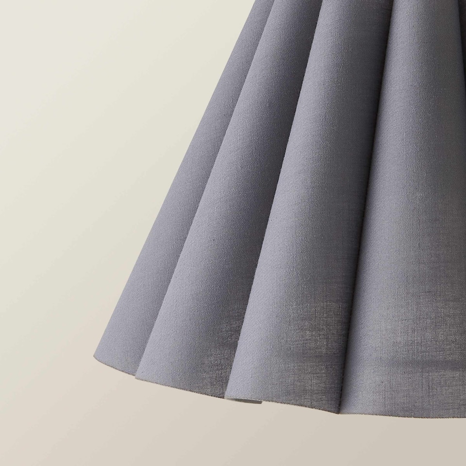 ValueLights Lauren Grey Fabric Pleated Scallop Edge Tapered