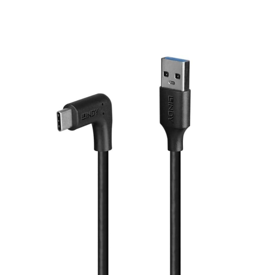 image 1 of 1m USB 3.2 Type-A to Right-Angled USB-C Cable