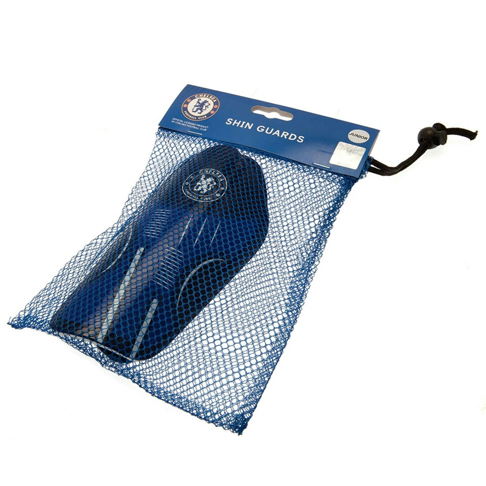 image 1 of Chelsea FC Childrens/Kids Team Slip-In Shin Guards - Blue/White - 10-11 Years