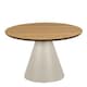image 2 of Soli Low Round Coffee Table in Oak/Grey 65x43cm