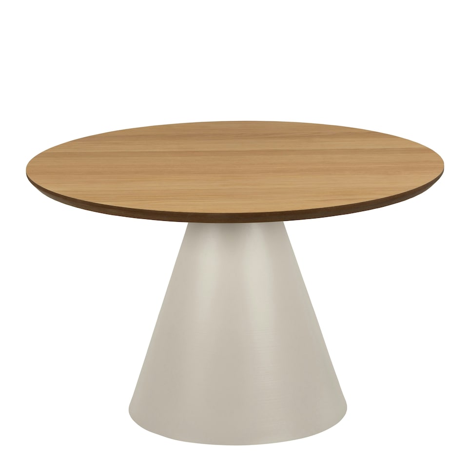 image 1 of Soli Low Round Coffee Table in Oak/Grey 65x43cm