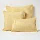 image 5 of Homescapes Cotton Gingham Check Yellow Rectangular Cushion Cover - 30 x 50 cm | Yellow | Yellow | 30 x 50 cm