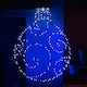 image 1 of 78cm Metal Hanging Christmas Bauble with 245 Static & Twinkling LEDs in Blue & White