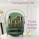 image 6 of Neo Transparent Green Three Layer Cosmetic Makeup Vanity Beauty Storage Organiser Skincare Display Box Case Holder | Green