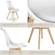 image 5 of Dining Chairs Frederikke - padded, ergonomic shape, wooden legs - Set of 8 White