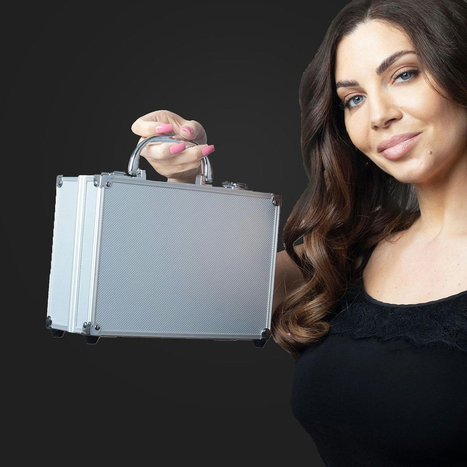 image 1 of Envie Dawn Till Dusk Make Up Large Storage 54 Piece Vanity Case Set, Silver | Multi