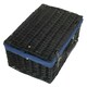 image 2 of 51cm Empty Willow Wicker Picnic Basket with Lining Blue | Blue | One Size
