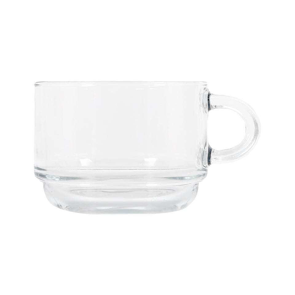 image 1 of LAV Cozy Stacking Glass Coffee Cups - 270ml - Pack of 12 | Clear | Clear