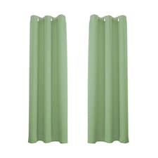 Olive Eyelet Curtains - Thermal Blackout Curtains  - 66 x 84 Inch Drop - 2 Panel