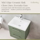 image 4 of Wall Hung 2 Drawers Vanity Unit - Mid-Edge Basin 500mm, Satin Green | Green | Satin Green | 390 x 510 x 540mm