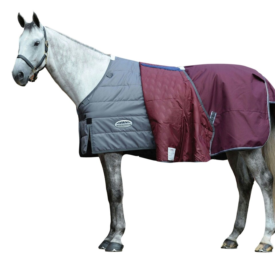 image 1 of Weatherbeeta Comfitec Plus Dynamic II Combo Neck Midweight Horse Turnout Rug - Maroon/Grey/White - 6´ 9"