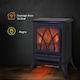 image 3 of HOMCOM Electric Stove Heater with Realistic Flame Effect, 2000W Portable Indoor Freestanding Electric Fireplace with Adjustable Thermostat, Black