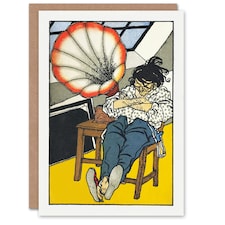 Moriz Jung Art Card A Beethoven Enthusiast Painting