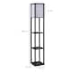 image 5 of HOMCOM Floor Lamp with Shelves and Top Light, Modern Corner Standing Lamp with TC Fabric Lampshade for Living Room, Bedroom, Bulb not Included, Black