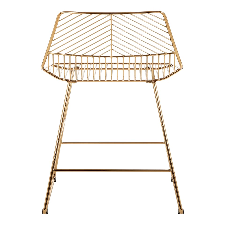 image 1 of Interioirs by Premier Gold Metal Wire Bar Chair, Sturdy Metal Chair for Bar, Breakfast Wire Chair for Home