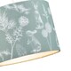 image 3 of Woodland Theme Sage Olive Green Cotton Shade with Hares and Thistle Floral Decor | Green | Olive Green | 1