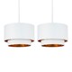 image 1 of Set of 2 Kozy - White and Gold 30cm Pendant Shades White | Gold