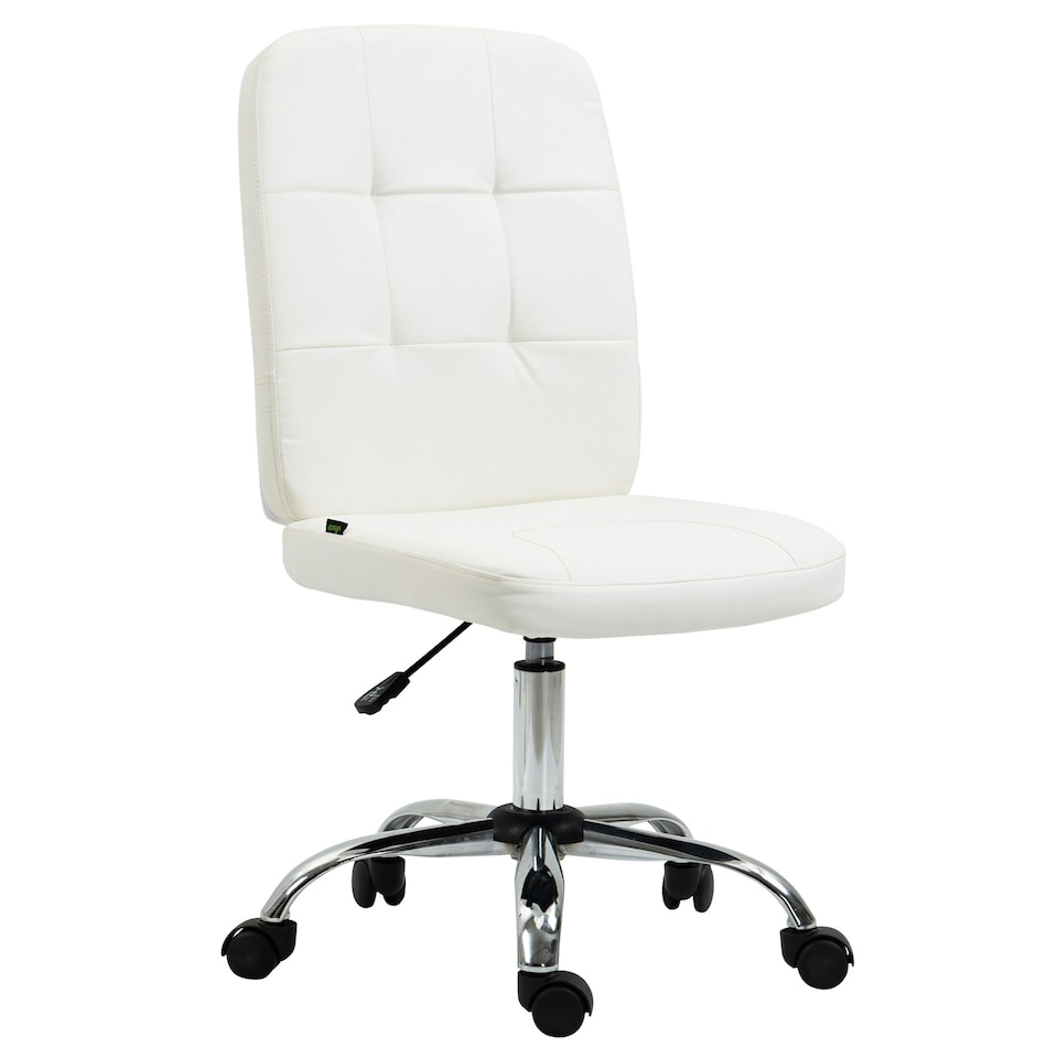 image 1 of Vinsetto Curved Back Home Office Chair with Adjustable Height, White