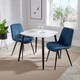 image 1 of Aspen White 80cm Square Dining Table with 2 Upholstered Cord Fabric Diamond Stitch Chairs - Compact Modern Dining Set | Blue | White | One Size | 1
