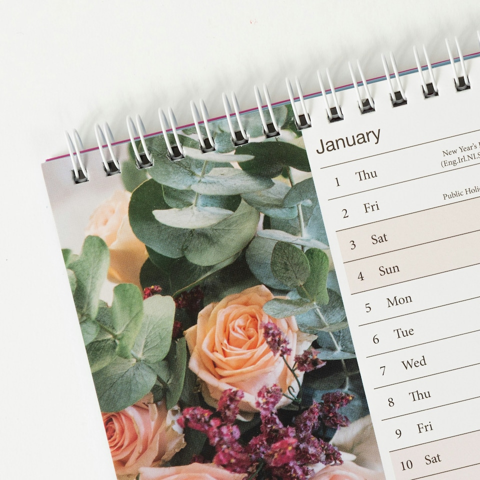 image 1 of 2026 Desk Calendar Bouquets Design