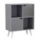 image 1 of Grey 4-Cube Storage Unit with 2 Wooden Doors and Legs | Grey | Grey & White | 1