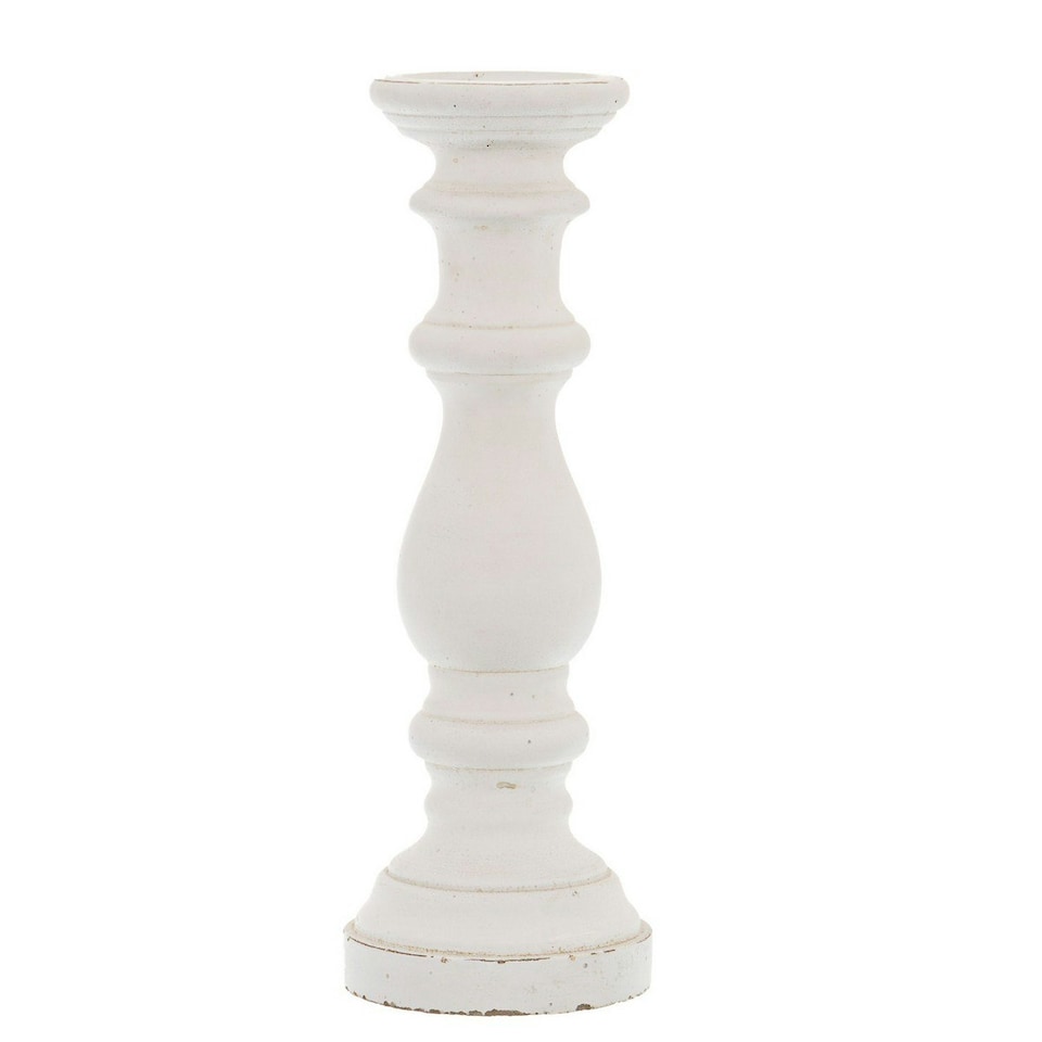 image 1 of Hill Interiors Column Candle Holder - White - 45cm x 16cm x 16cm