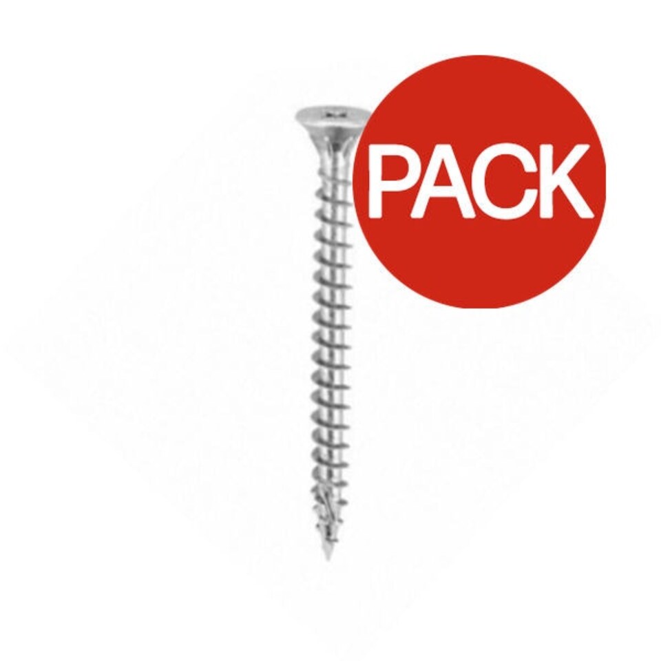 Securpak Zinc Plated Pozi Head Screw (Pack of 25) - Silver - 25mm x 5mm