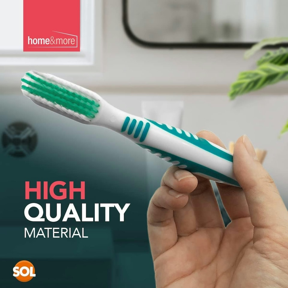 image 1 of SOL 2pk Denture Toothbrush, UK Retainer Brush for Cleaning False Teeth