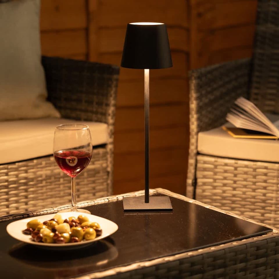 image 1 of ValueLights Black Rechargeable Indoor Outdoor Touch Table Lamp | Black