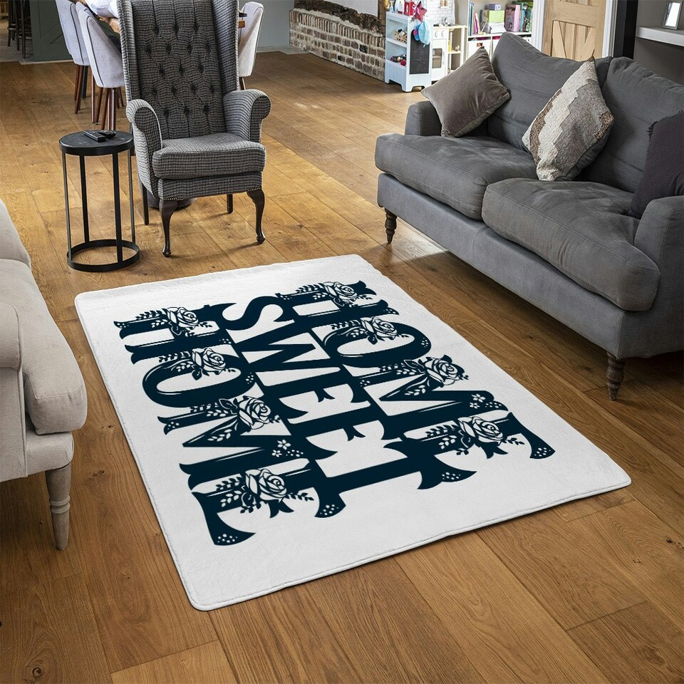 image 1 of Home Sweet Home Type (Rug) Black | Large: 140x200cm