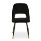 image 1 of Interiors by Premier Black Velvet Dining Chair, Velvet Upholstered Accent Dining Table Chair, Tapered Back Living Room Chair Black