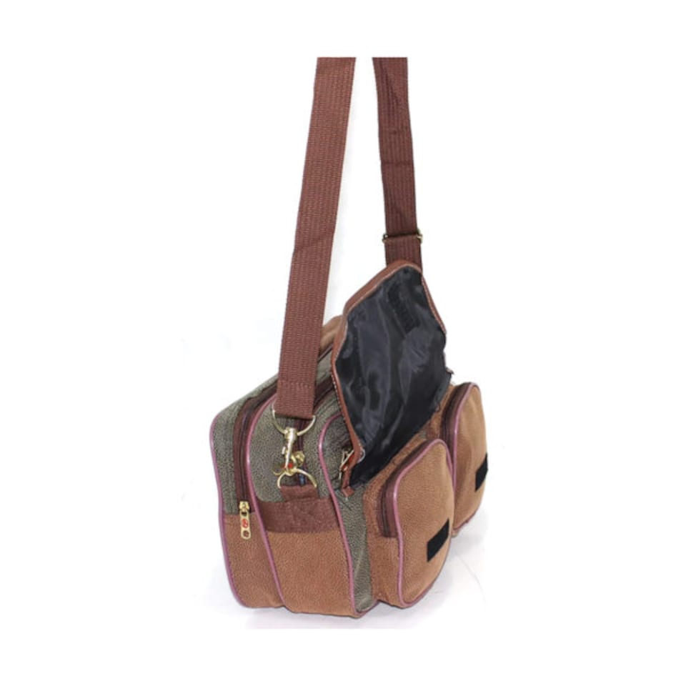 image 1 of Men Pu Leather 31x 23 x 20 Cabin Approved Messenger Travel Bag - 14L