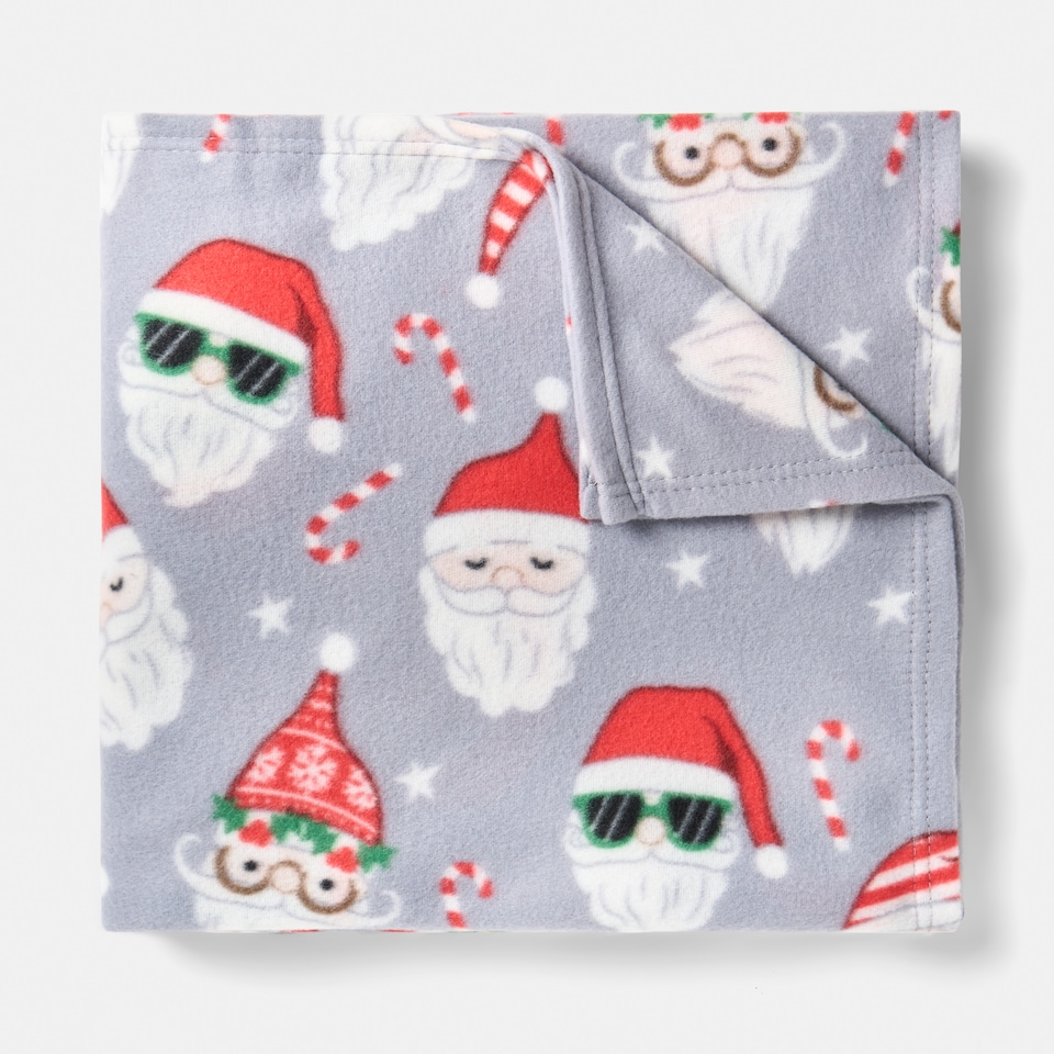 image 1 of OHS Xmas Santa Polar Fleece Throw Soft Blanket Bedspread